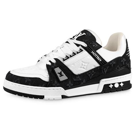 lv sneakers black and white.